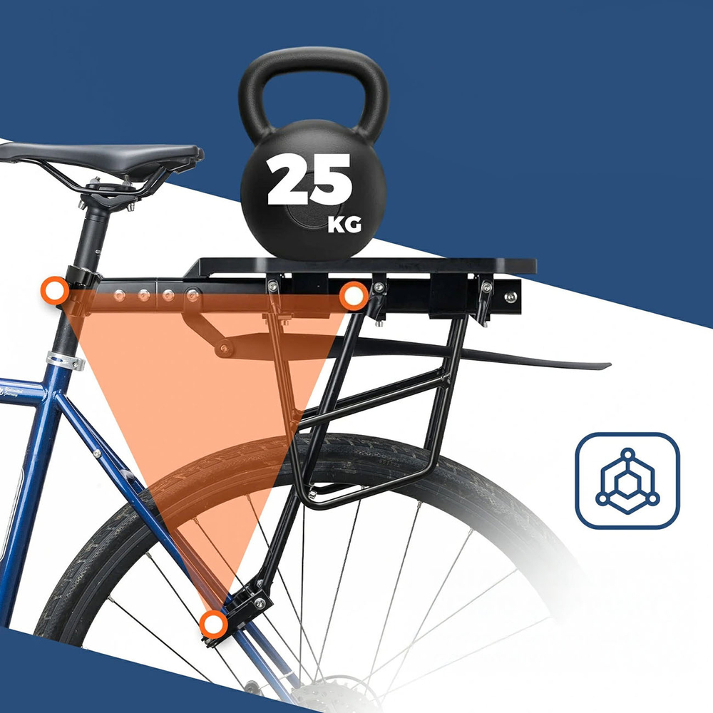 Rockbros RBHJ-1 Black Diamond Bike Rack with Mudguard and Quick Mount for 26-29&amp;quot; Mountain Bikes - Black