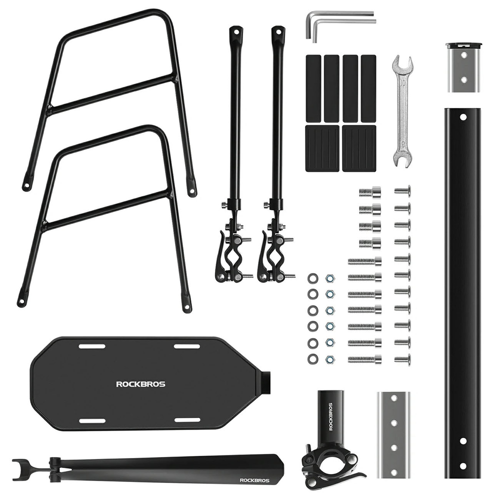 Rockbros RBHJ-1 Black Diamond Bike Rack with Mudguard and Quick Mount for 26-29&amp;quot; Mountain Bikes - Black