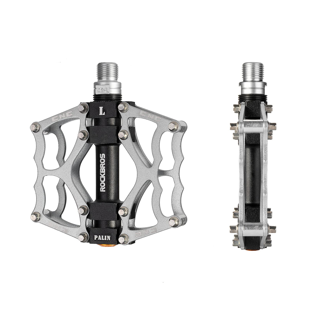 Rockbros JT201012LS 2010-12L Aluminum Platform Bicycle Pedals - Silver