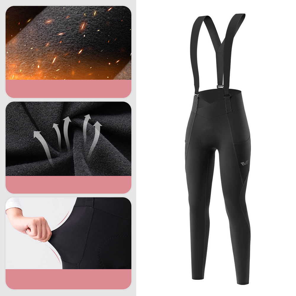 Rockbros YDCK006 TVI Women&amp;amp;#39;s Cycling Bib Shorts with Pad M - Black