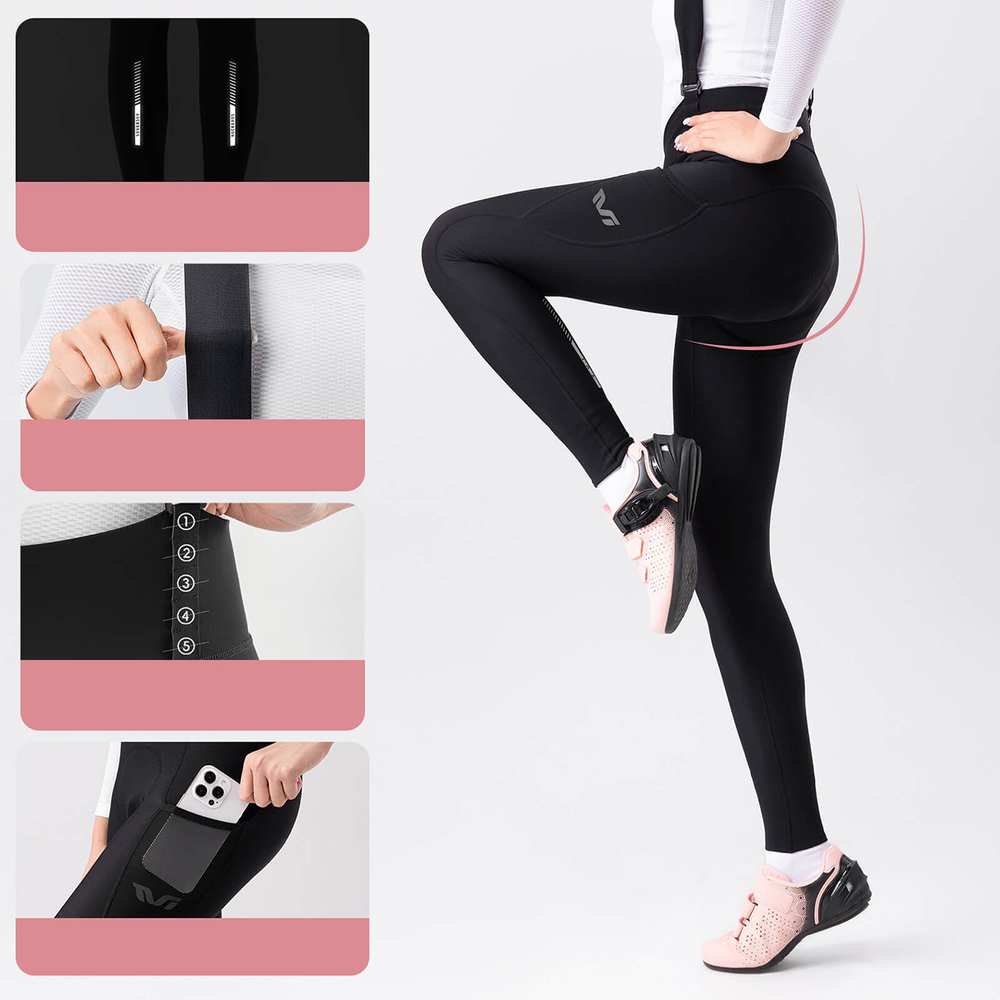 Rockbros YDCK006 TVI Women&amp;amp;#39;s Cycling Bib Shorts with Pad M - Black
