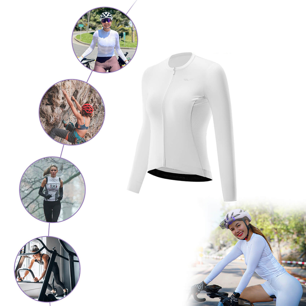 Rockbros 15210006003 TVI Women&amp;amp;#39;s Cycling Jersey Long Sleeve S - White