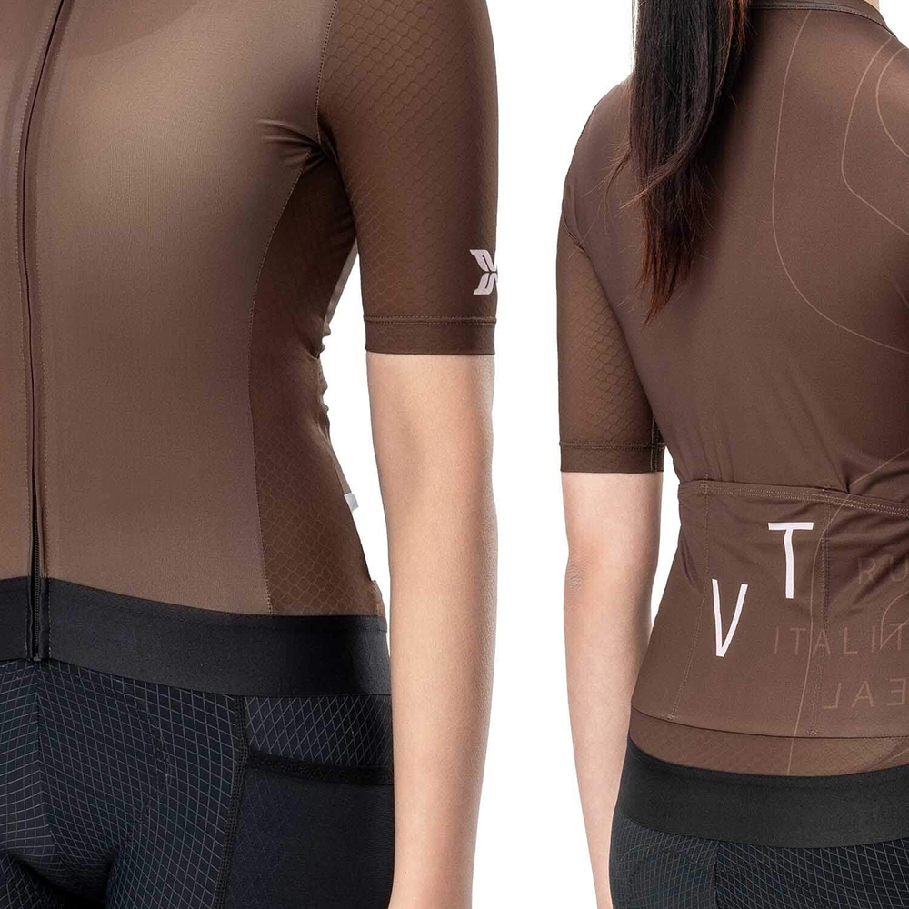 Rockbros 15110007005 TVI Women&amp;amp;#39;s Short Sleeve Cycling Jersey L - Brown