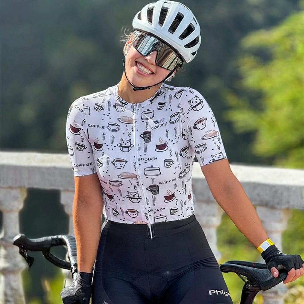 Rockbros 15110005003 Women&amp;amp;#39;s Short Sleeve Cycling Jersey S - White