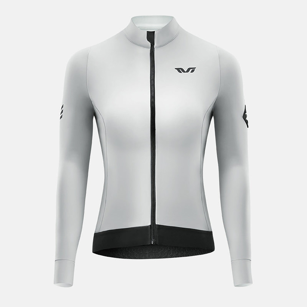 Rockbros YDWT006 TVI women&amp;amp;#39;s cycling jersey insulated autumn/winter S - white and gray