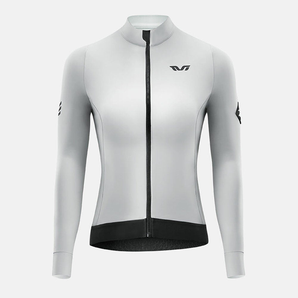 Rockbros YDWT006 TVI women&amp;amp;#39;s cycling jersey insulated autumn/winter L - white and gray