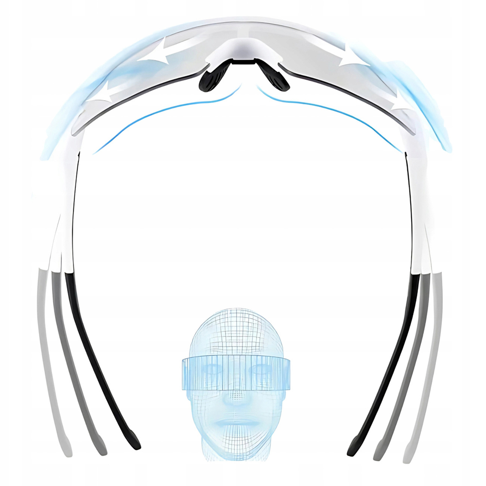Rockbros Cycling Glasses Photochromic with UV Protection and Corrective Insert - White - OUTLET