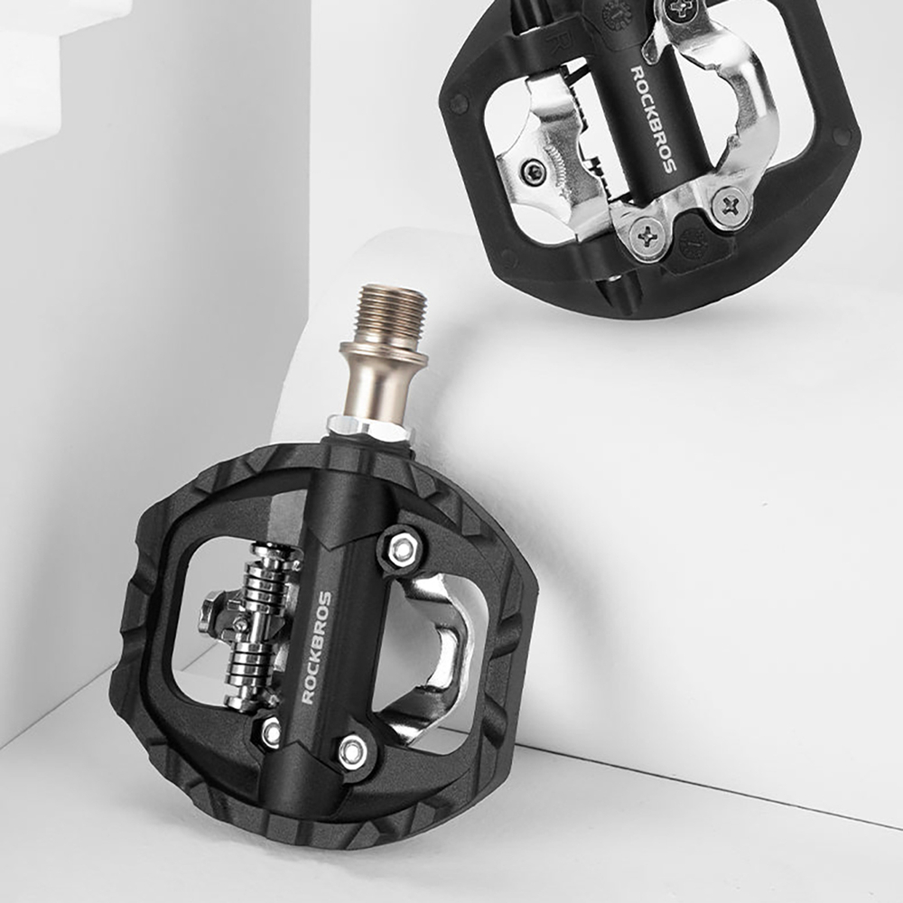 Rockbros M108 Nylon Half-Lock Double-Sided Bicycle Pedals - Black