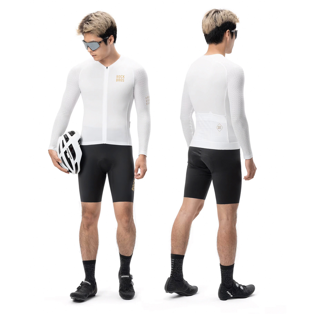 Rockbros YDCX008 Diamond Long Sleeve Cycling Jersey Size XL - White - OUTLET