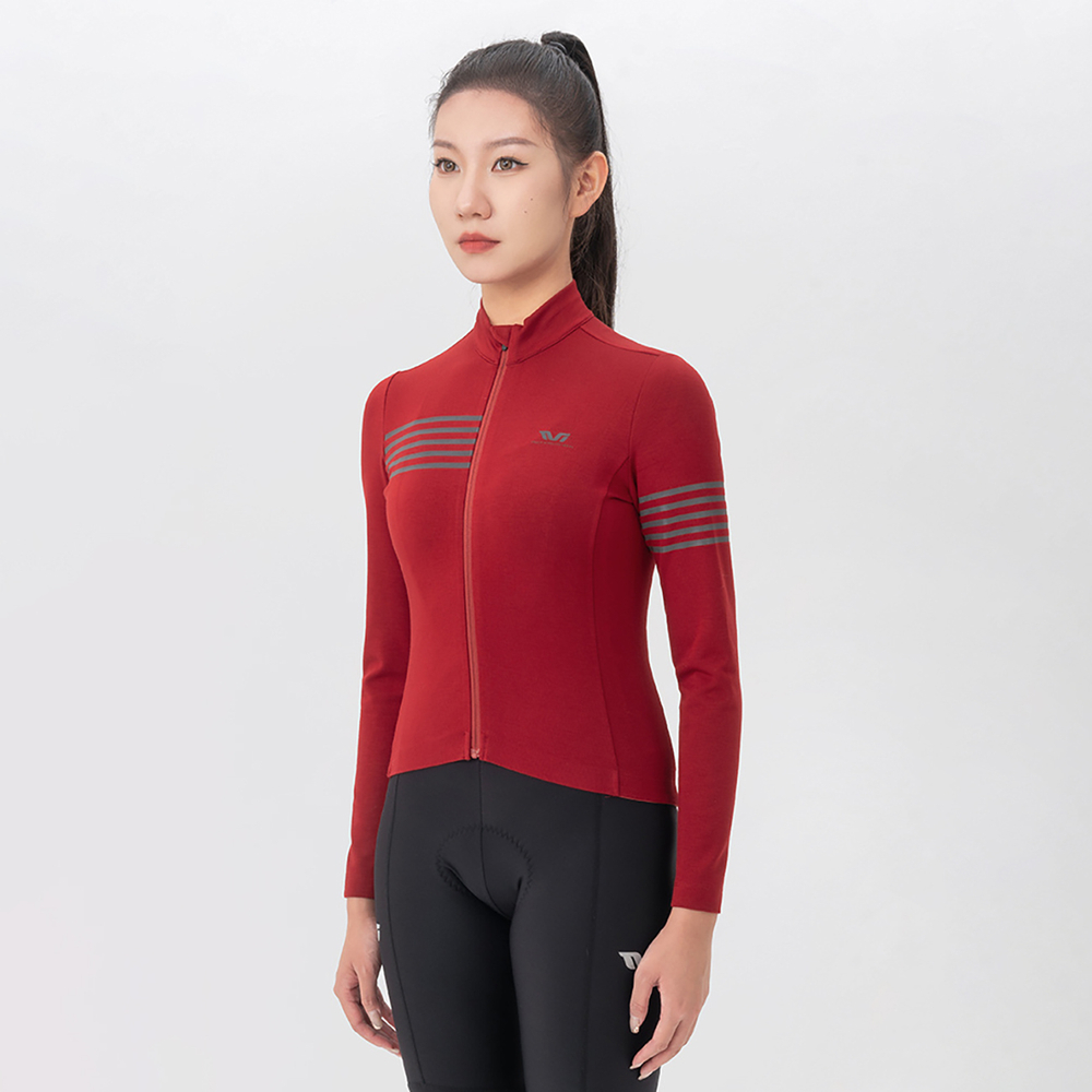 Rockbros YPW065 TVI Women&amp;amp;#39;s Long Sleeve Cycling Jersey Fall/Winter M - Red