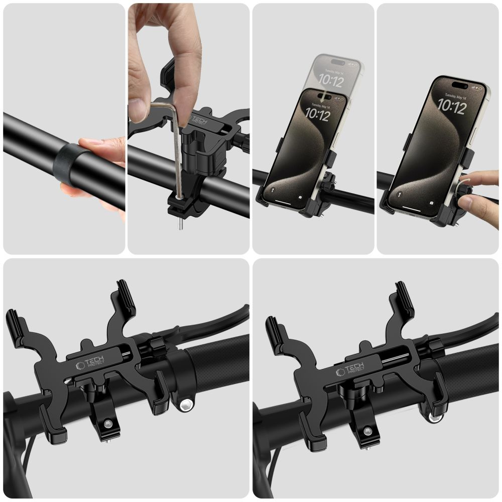 Tech-Protect V3 Bike Phone Holder for Handlebars - Black - OUTLET