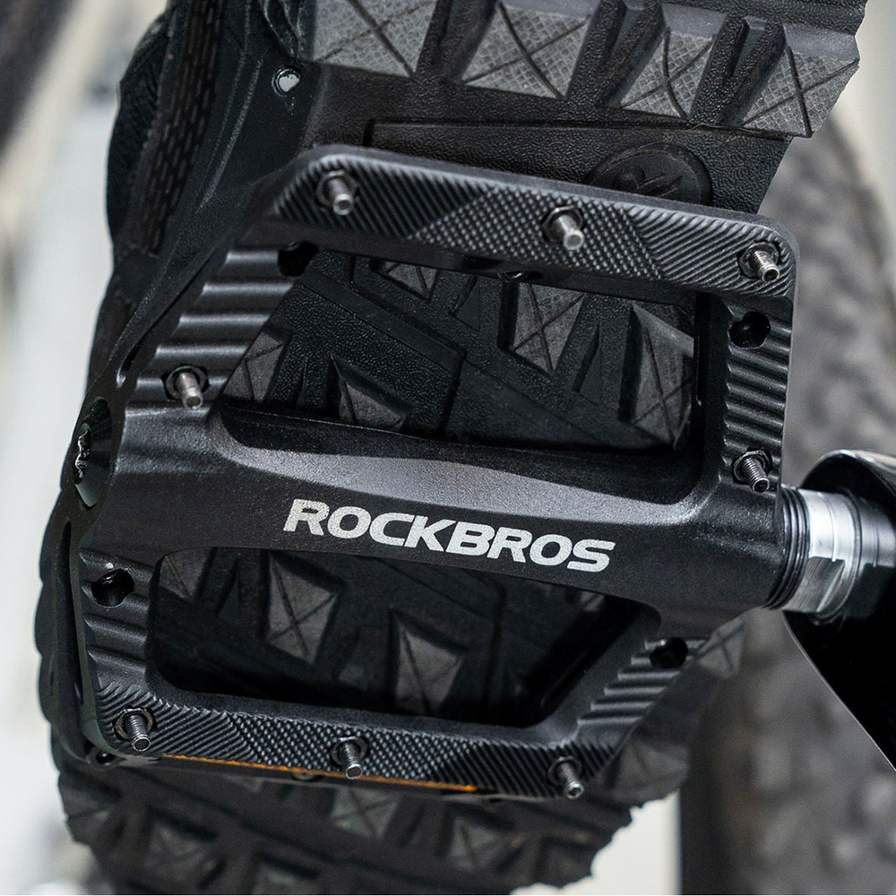 Rockbros BP2501 Reflective Nylon Bicycle Pedals - Black