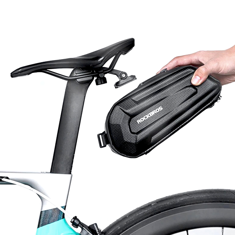Rockbros B69 bicycle saddle bag 1.8l with easy release system - black - OUTLET