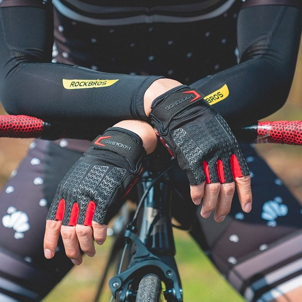 Rockbros S169BR XXL cycling gloves with gel inserts - black and red - OUTLET