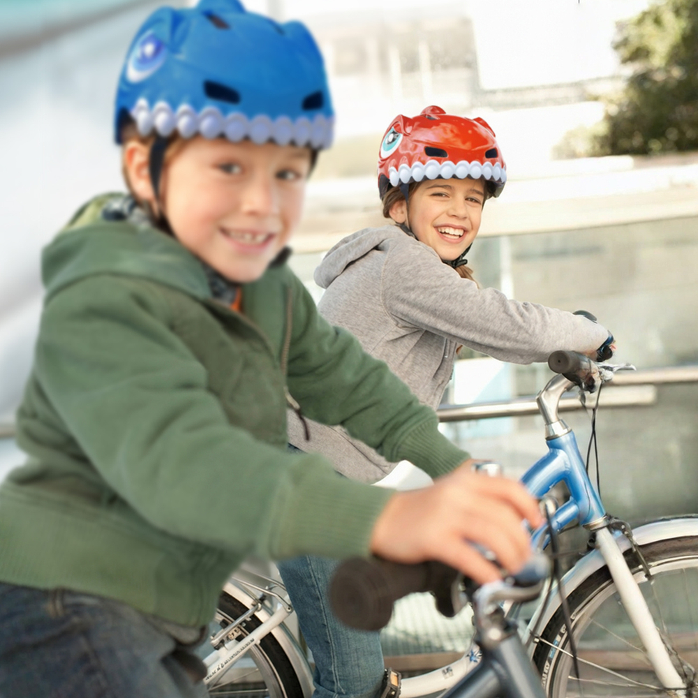 Wozinsky Children's Bike Helmet Dinosaur Pattern S - Red - OUTLET