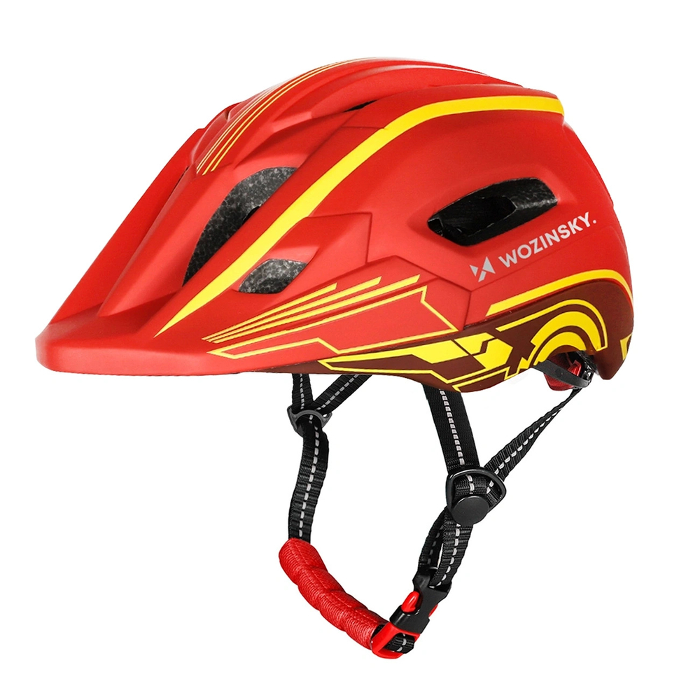 Wozinsky Kids' Full Face Bike Helmet with USB Rear Light S - Red and Yellow - OUTLET