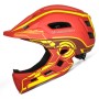 Wozinsky Kids' Full Face Bike Helmet with USB Rear Light S - Red and Yellow - OUTLET