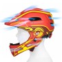 Wozinsky Kids' Full Face Bike Helmet with USB Rear Light S - Red and Yellow - OUTLET