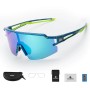 Rockbros Polarized Cycling Glasses with UV Protection and Corrective Insert Blue Lenses - Blue - OUTLET