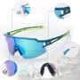 Rockbros Polarized Cycling Glasses with UV Protection and Corrective Insert Blue Lenses - Blue - OUTLET