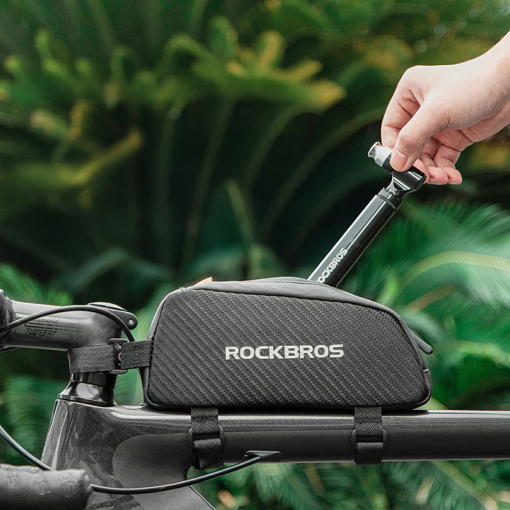 Rockbros JG-PB-11 130 PSI Bicycle Pump with Handle and Ball Needle - Black
