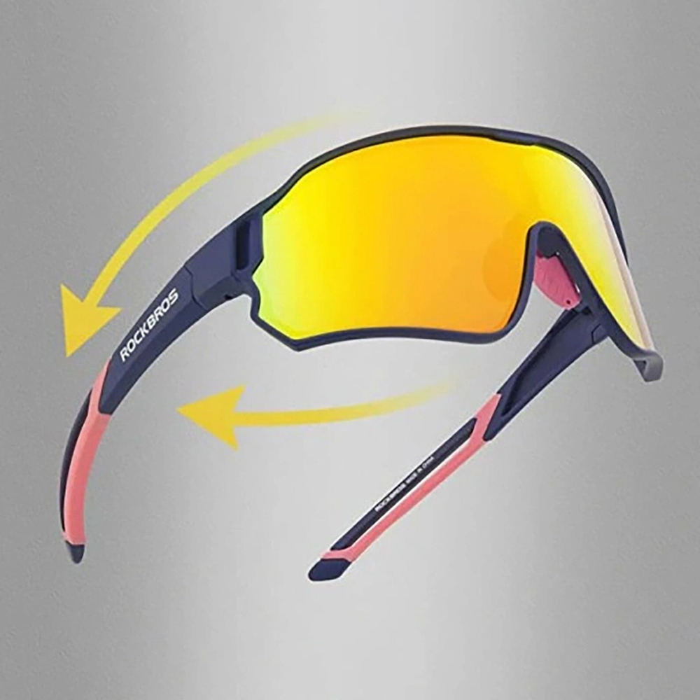 Rockbros 10134PL Polarized Cycling Glasses - Blue and Pink - OUTLET