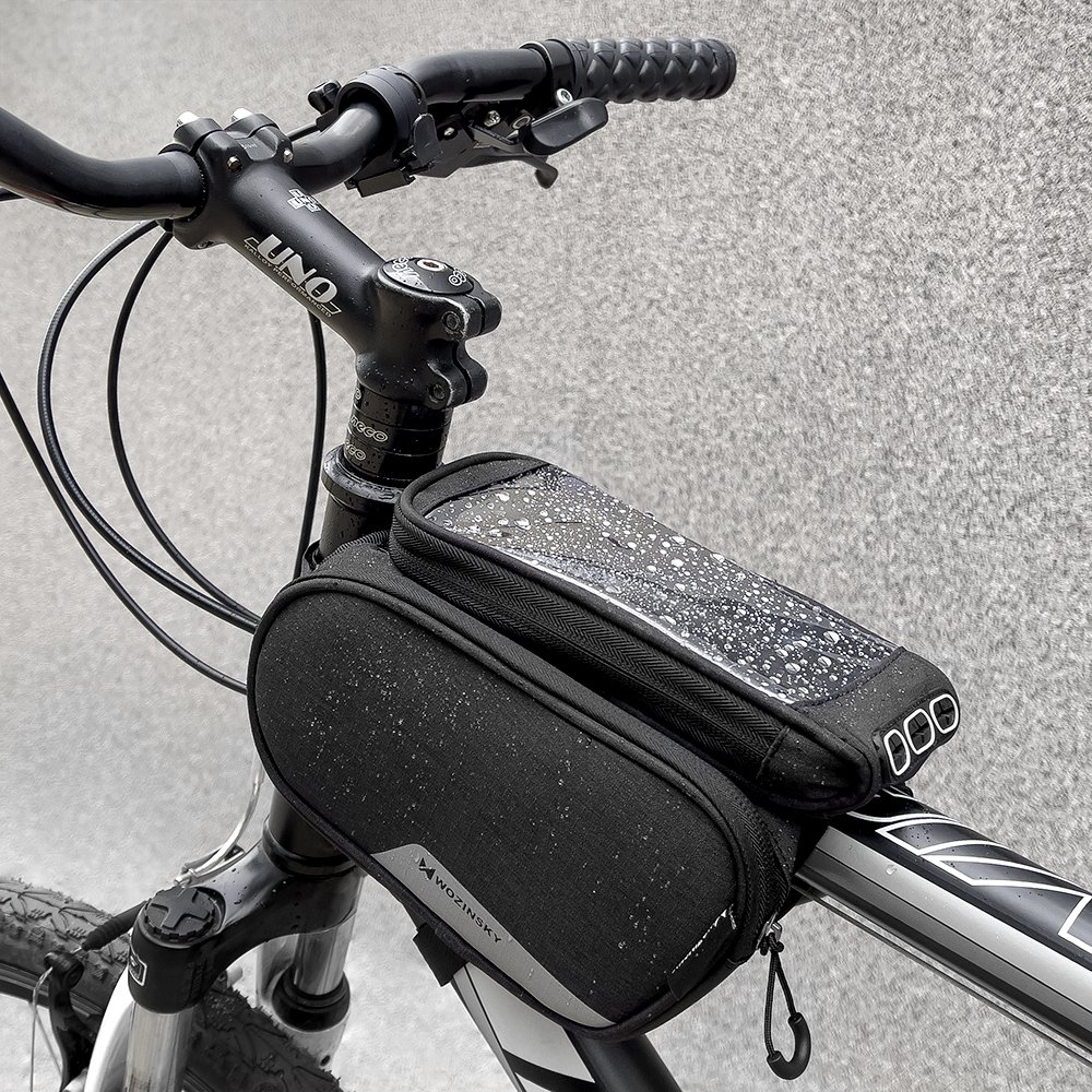 Wozinsky frame bike bag + detachable phone cover up to 6.5 &amp;quot;1.5l black (WBB7BK)