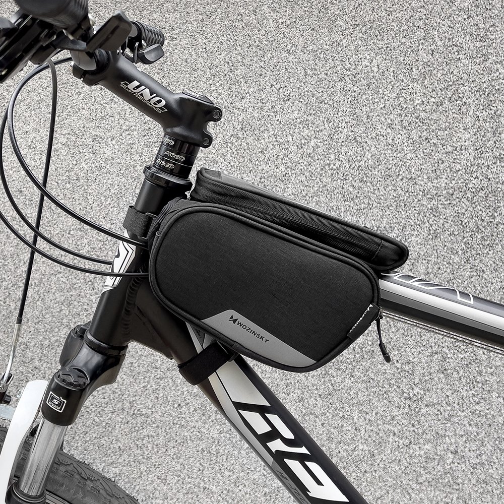Wozinsky frame bike bag + detachable phone cover up to 6.5 &amp;quot;1.5l black (WBB7BK)