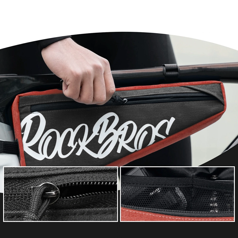 Rockbros G008 Flash Journey Triangle Frame Bike Bag XL 1.9 l - Black and Red