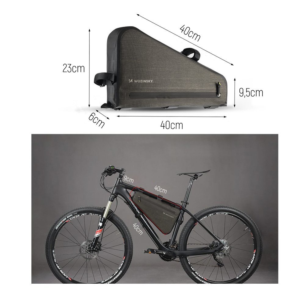 Wozinsky Bicycle Frame Bag 3.5L Gray (WBB15BK)