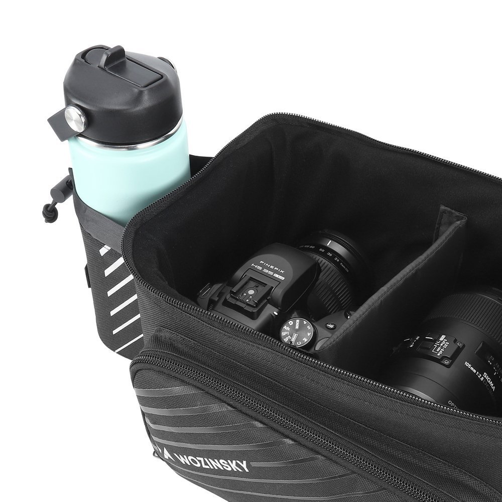 Wozinsky Bike Pannier Rack Bag with Shoulder Strap 9L (Rain Cover Included) Black (WBB22BK)