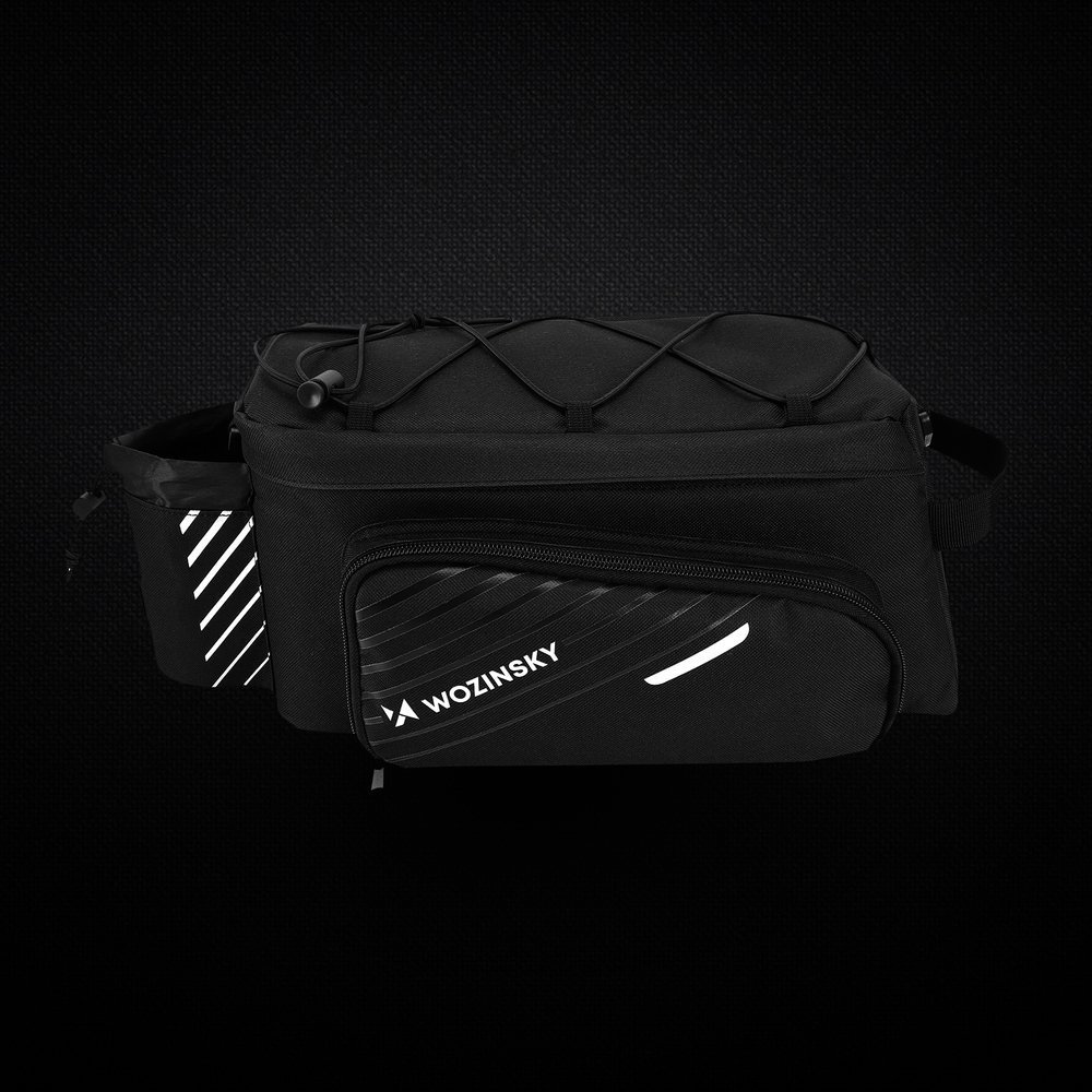 Wozinsky Bike Pannier Rack Bag with Shoulder Strap 9L (Rain Cover Included) Black (WBB22BK)