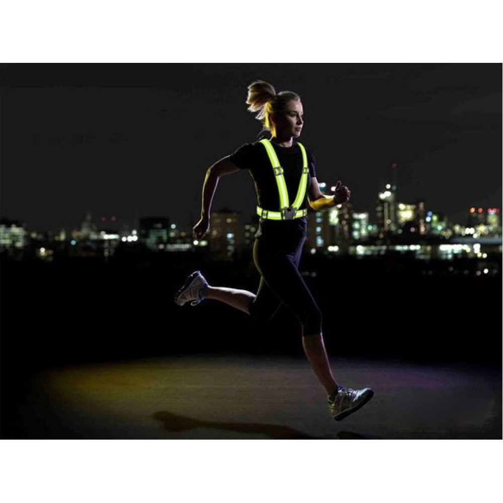 Adjustable reflective harness for a running bike - orange