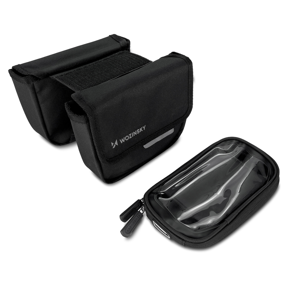 Wozinsky bicycle frame bag, waterproof phone case, 1.5l, black (WBB26BK)
