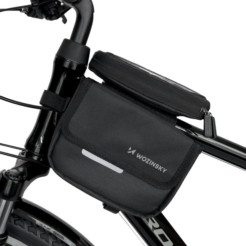 Wozinsky bicycle frame bag, waterproof phone case, 1.5l, black (WBB26BK)