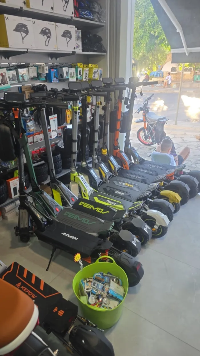 Electric scooters in the Kingstore shop in Paphos